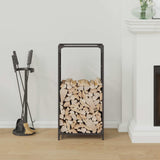 Vidaxl brandhoutrek 44x28x90 cm koudgewalst staal zwart