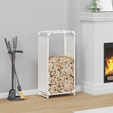 Vidaxl brandhoutrek 44x28x90 cm koudgewalst staal wit