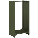 Vidaxl brandhoutrek 40x30x80 cm koudgewalst staal olijfgroen