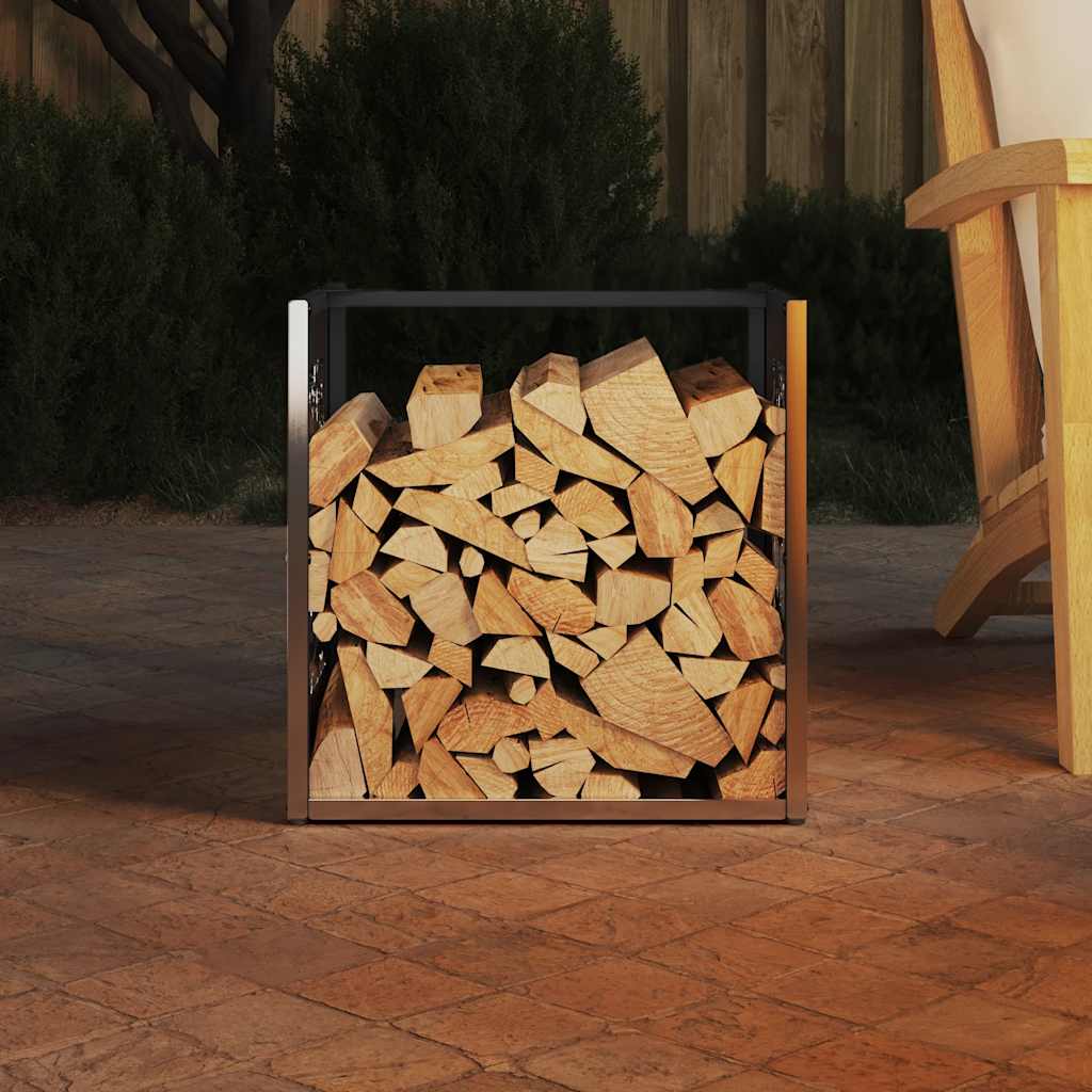 Vidaxl brandhoutrek 40x40x40 cm roestvrij staal