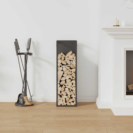 Vidaxl brandhoutrek 25x25x80 cm koudgewalst staal zwart