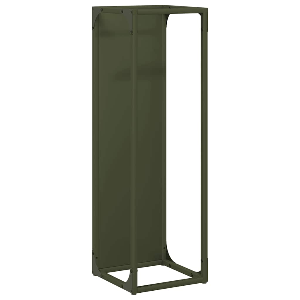Vidaxl brandhoutrek 25x25x80 cm koudgewalst staal olijfgroen