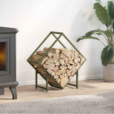 Vidaxl brandhoutrek 60x25x60 cm koudgewalst staal olijfgroen