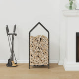 Vidaxl brandhoutrek 40x25x90 cm koudgewalst staal zwart