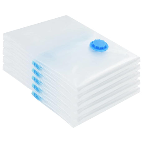 Vidaxl opslagzakken 5 st transparant en blauw 70 x 50 cm