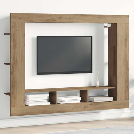 Vidaxl tv-kast 152 x 22 x 113 cm artisanaal eikenkleurig bewerkt hout