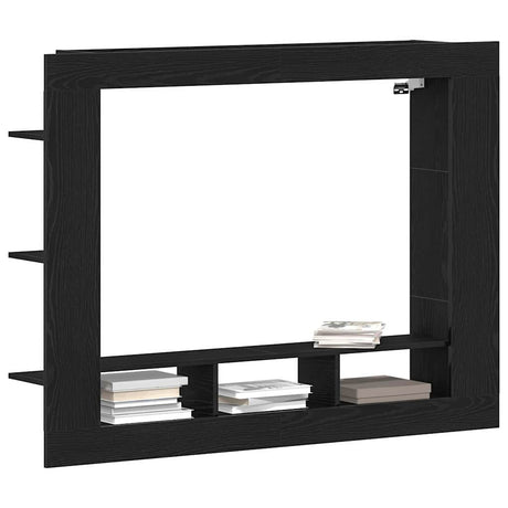 Vidaxl tv-kast 152 x 22 x 113 cm zwart eiken bewerkt hout