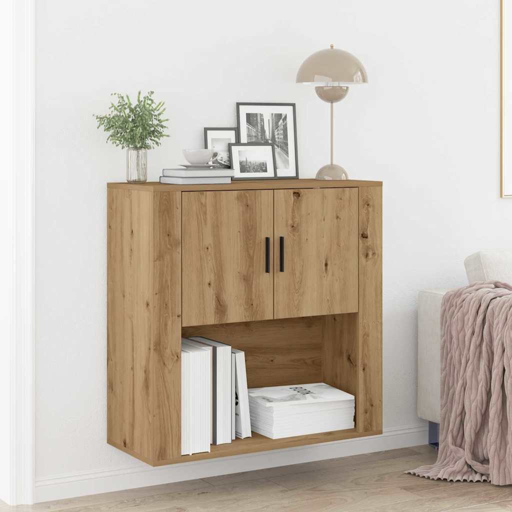 Vidaxl wandkast met plank artisan eiken 80 x 33 x 80 cm bewerkt hout