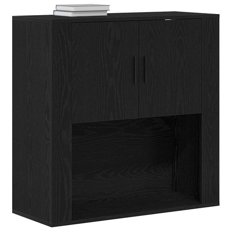 Vidaxl wandkast met plank zwart eiken 80 x 33 x 80 cm bewerkt hout