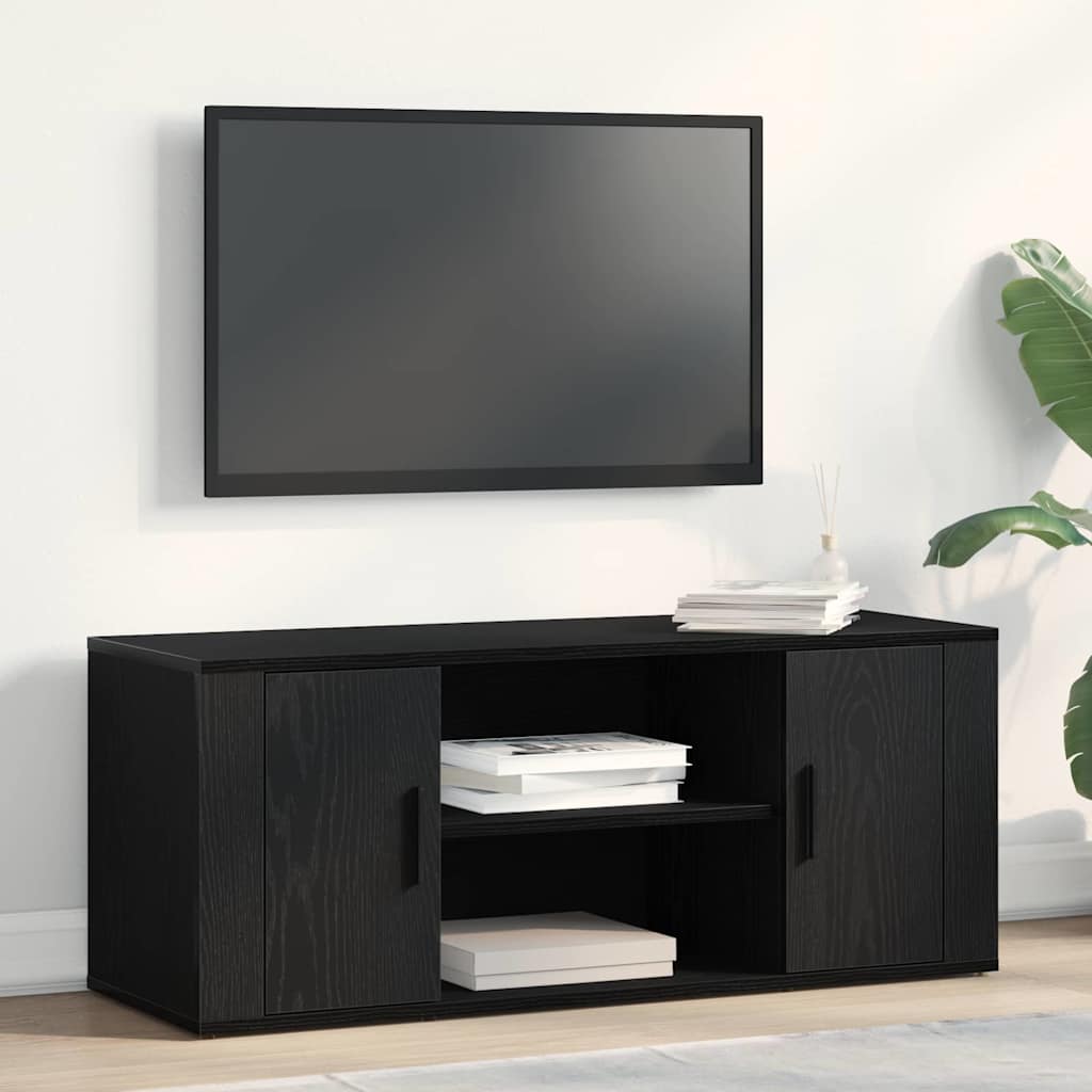 Vidaxl tv-kast 100 x 35 x 40 cm zwart eiken bewerkt hout