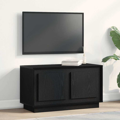 Vidaxl tv-kast 80 x 35 x 45 cm zwart eiken bewerkt hout