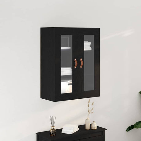 Vidaxl wandkast zwart eiken 69,5 x 34 x 90 cm bewerkt hout