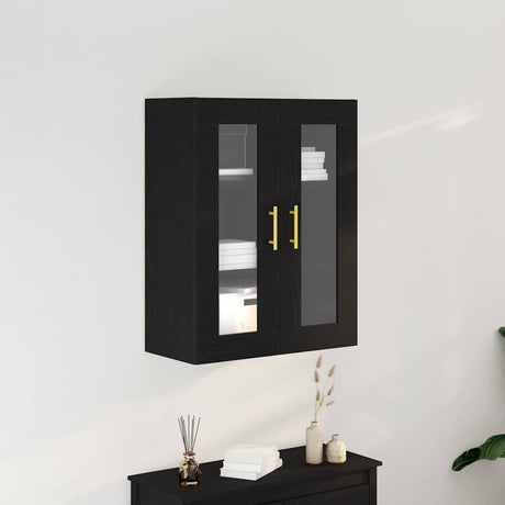 Vidaxl wandkast zwart eiken 69,5 x 34 x 90 cm bewerkt hout