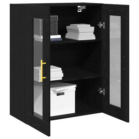 Vidaxl wandkast zwart eiken 69,5 x 34 x 90 cm bewerkt hout