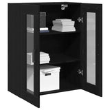 Vidaxl wandkast zwart eiken 69,5 x 34 x 90 cm bewerkt hout