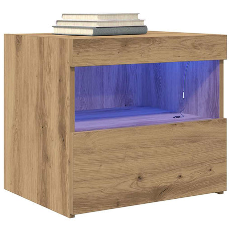 Vidaxl nachtkastje artisan eiken 50 x 40 x 45 cm bewerkt hout