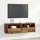 Vidaxl tv wandkast 100 x 30 x 30 cm oud hout bewerkt hout