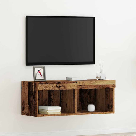 Vidaxl tv-meubelset 80 x 30 x 30 cm oud hout bewerkt hout