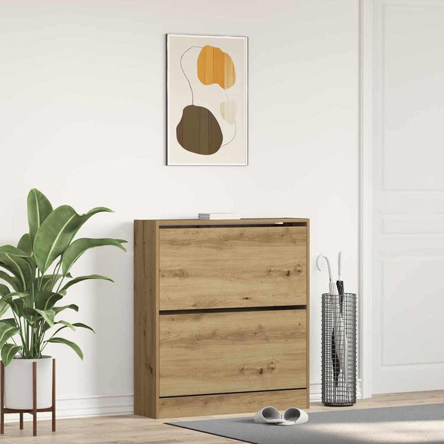 Vidaxl schoenenkast 80 x 21 x 87,5 cm bewerkt hout gerookt eiken