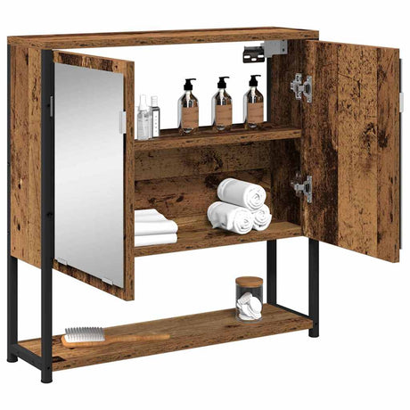 Vidaxl spiegelkast oudhout 60 x 16 x 60 cm bewerkt hout