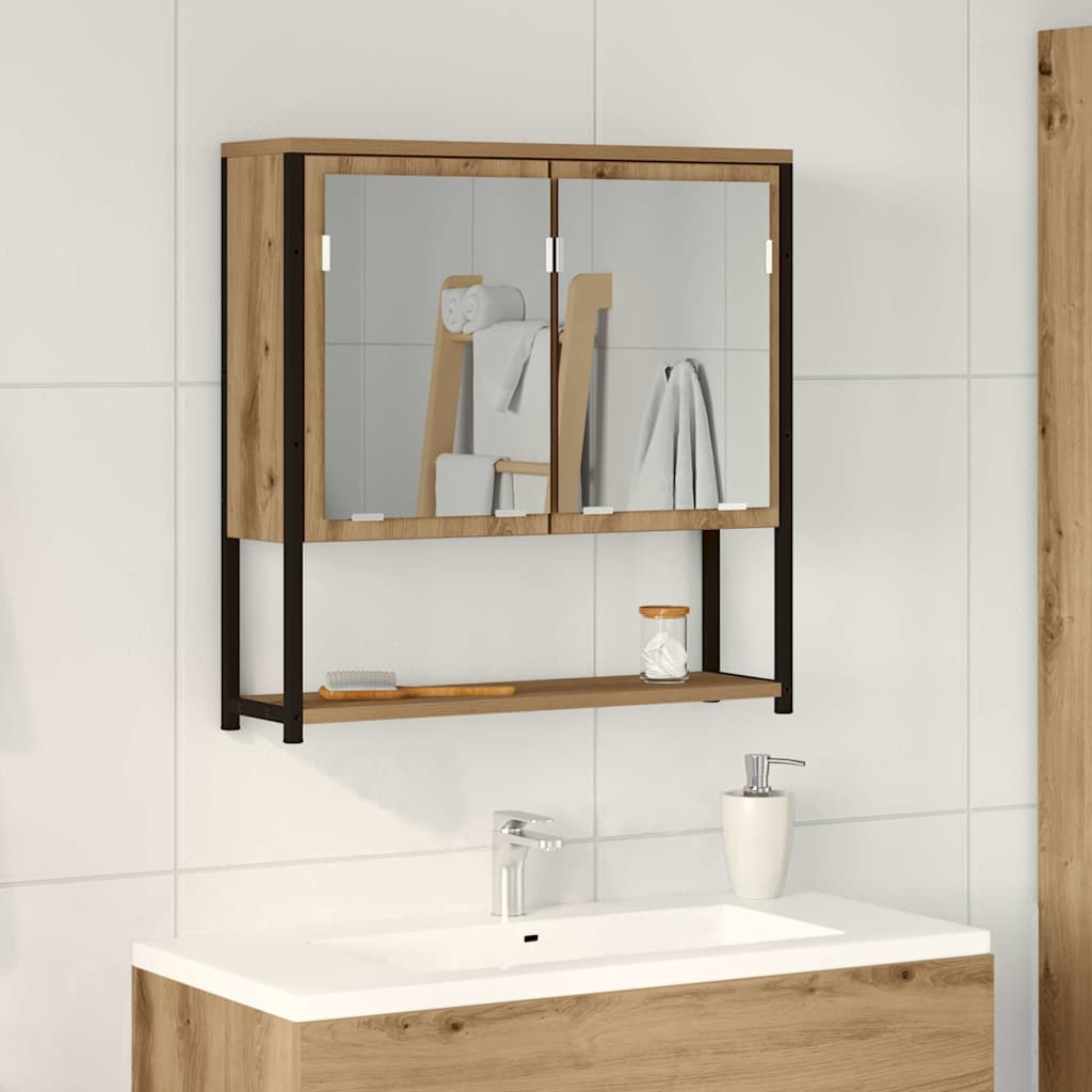 Vidaxl spiegelkast artisan eiken 60 x 16 x 60 cm bewerkt hout