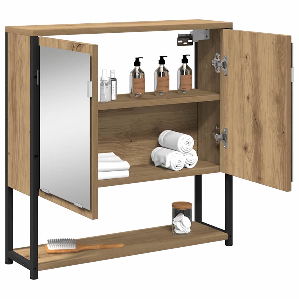 Vidaxl spiegelkast artisan eiken 60 x 16 x 60 cm bewerkt hout