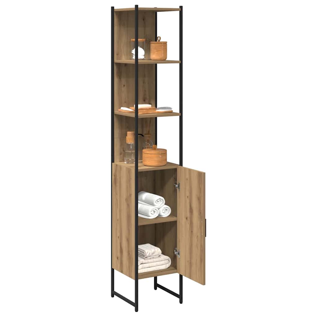 Vidaxl badkamerkast artisanaal eikenkleurig 33 x 33 x 185,5 cm