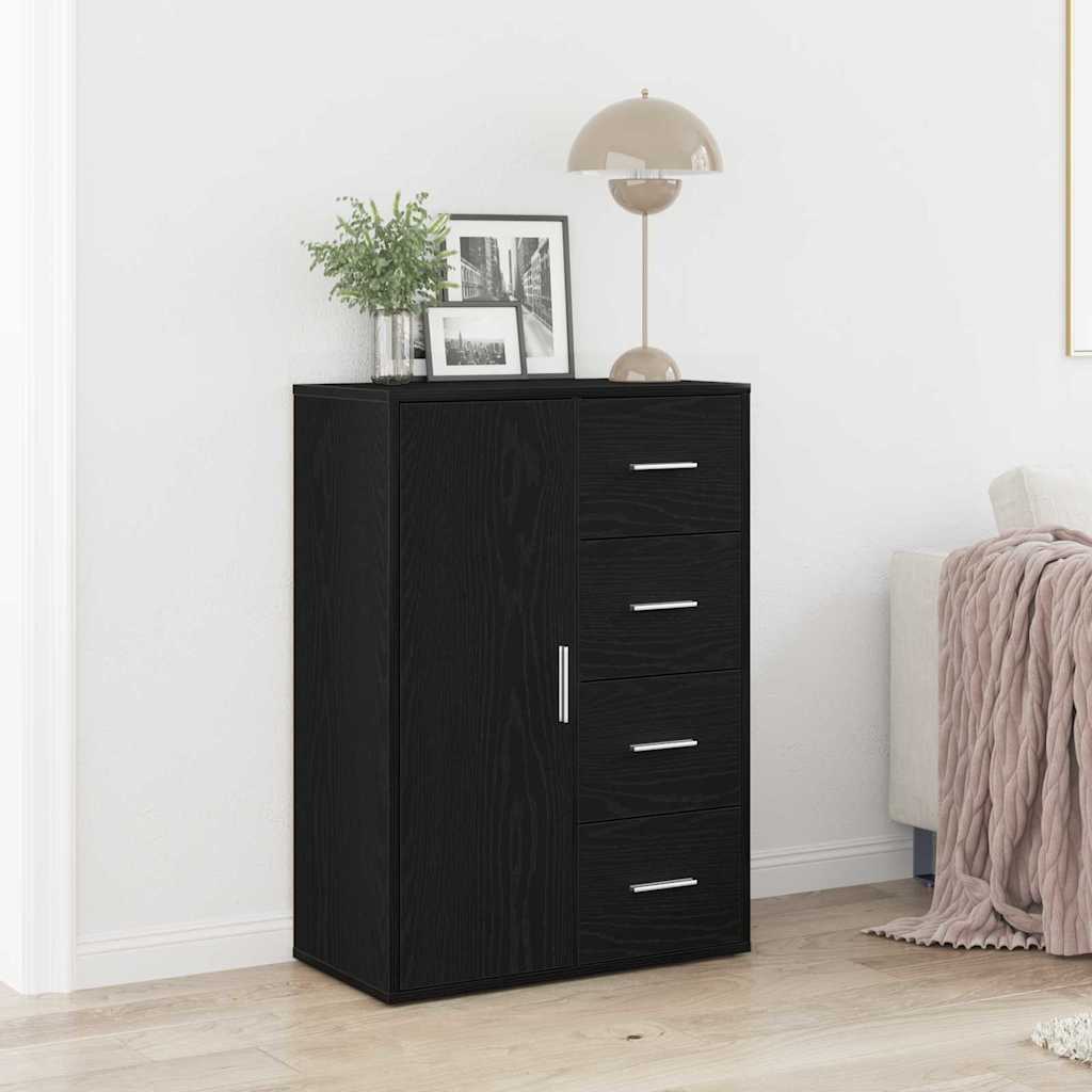 Vidaxl dressoir zwart eiken 60 x 31 x 84 cm bewerkt hout