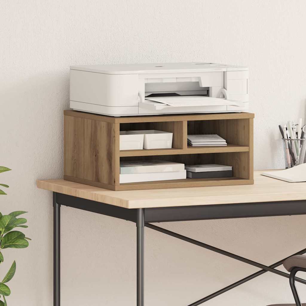 Vidaxl printerstand artisanaal eiken 49 x 40 x 22,5 cm bewerkt hout