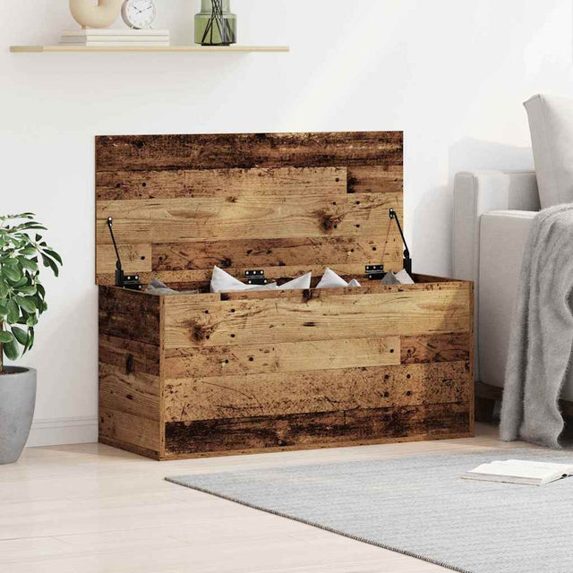 Vidaxl opslagdoos oud hout 100 x 42 x 46 cm bewerkt hout