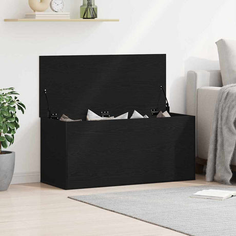 Vidaxl opslagdoos zwart eiken 100 x 42 x 46 cm bewerkt hout