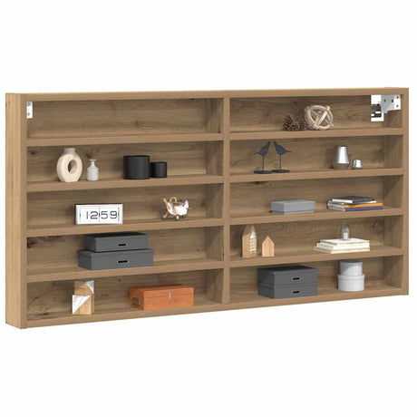 Vidaxl vitrinekast muurmontage artisan eiken 100 x 8,5 x 50 cm