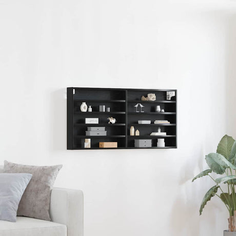 Vidaxl vitrinekast muurmontage zwart eiken 100 x 8,5 x 50 cm