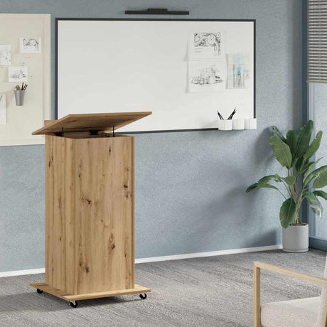 Vidaxl podium artisan eiken bewerkt hout 55 x 55 x 107 cm