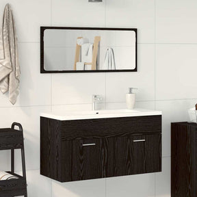 Vidaxl badkamermeubelset 2 st zwart eiken 90 x 38,5 x 46 cm
