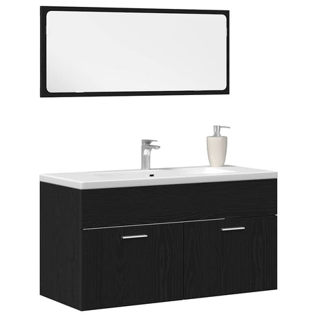 Vidaxl badkamermeubelset 2 st zwart eiken 90 x 38,5 x 46 cm