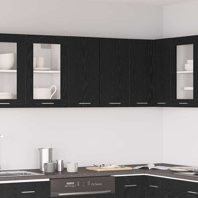 Vidaxl hangkast lyon zwart eiken 60 x 31 x 60 cm bewerkt hout
