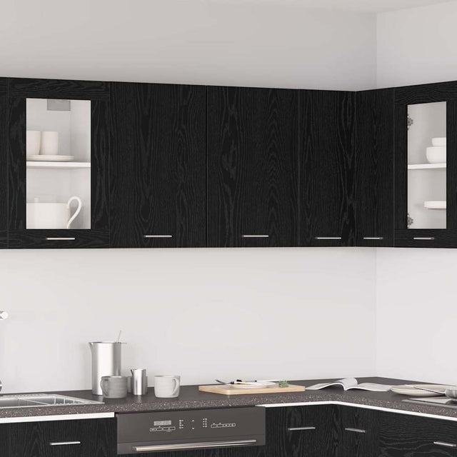 Vidaxl hangkast lyon zwart eiken 80 x 31 x 60 cm bewerkt hout