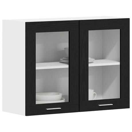 Vidaxl hangkast lyon zwart eiken 80 x 31 x 60 cm bewerkt hout