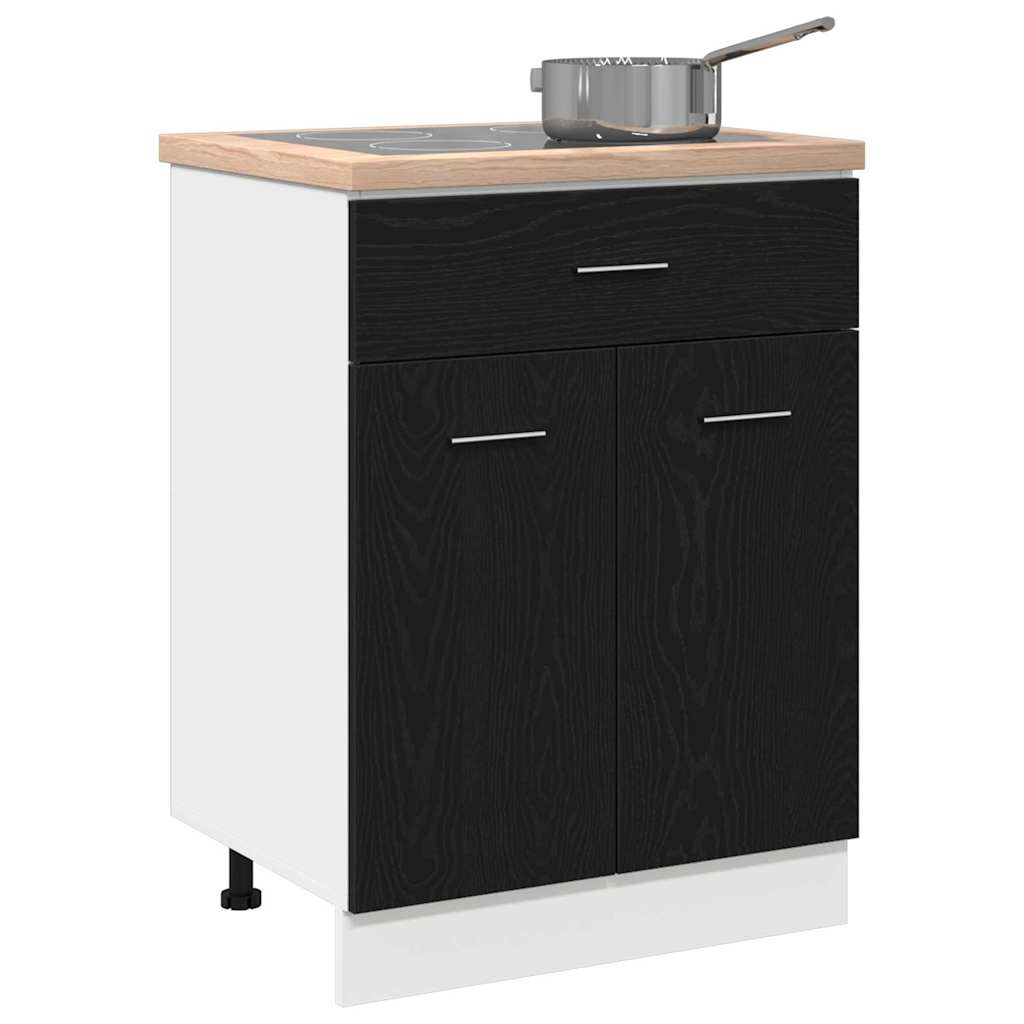 Vidaxl hangkast zwart eiken 60 x 46 x 81,5 cm bewerkt hout
