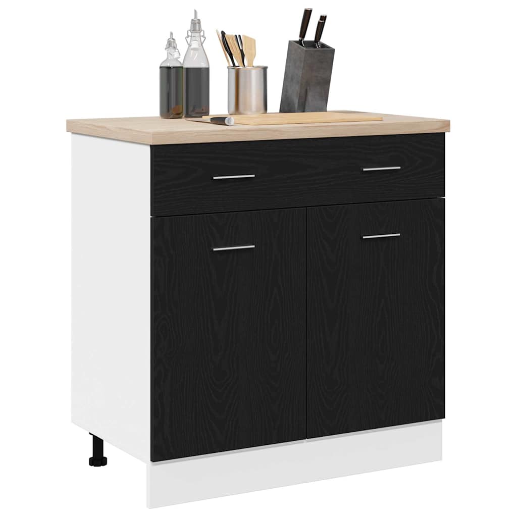 Vidaxl hangkast zwart eiken 80 x 46 x 81,5 cm bewerkt hout