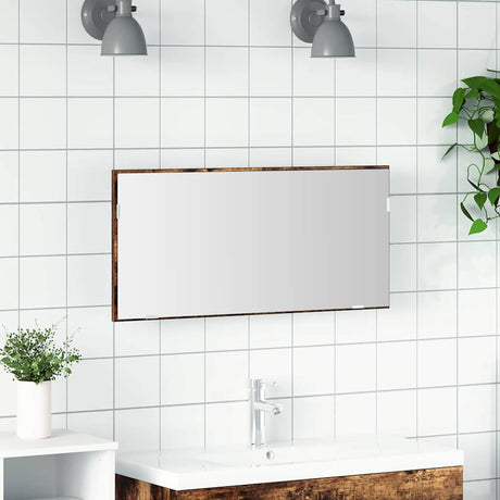 Vidaxl spiegel bruin 80 x 37 cm glas en engineered hout