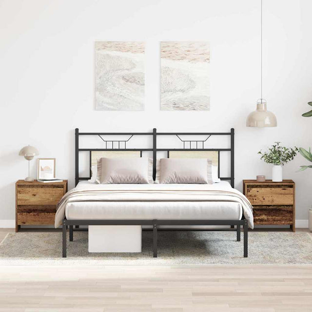 Vidaxl nachtkastje 2 st oudhout 45 x 34 x 44,5 cm bewerkt hout