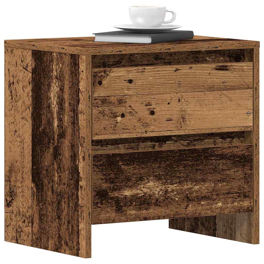 Vidaxl nachtkastje 2 st oudhout 45 x 34 x 44,5 cm bewerkt hout