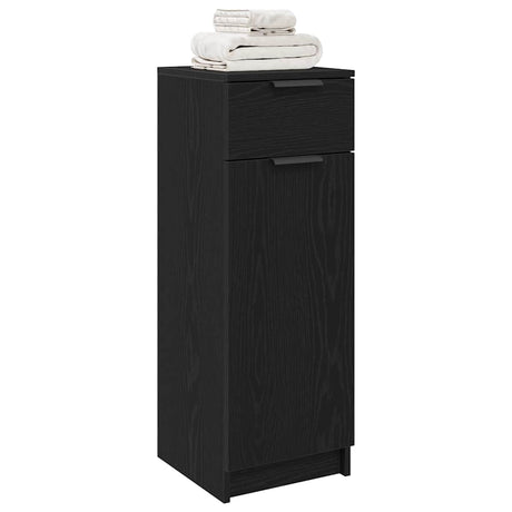 Vidaxl badkamer kast met lade zwart eiken 32 x 34 x 90 cm bewerkt hout