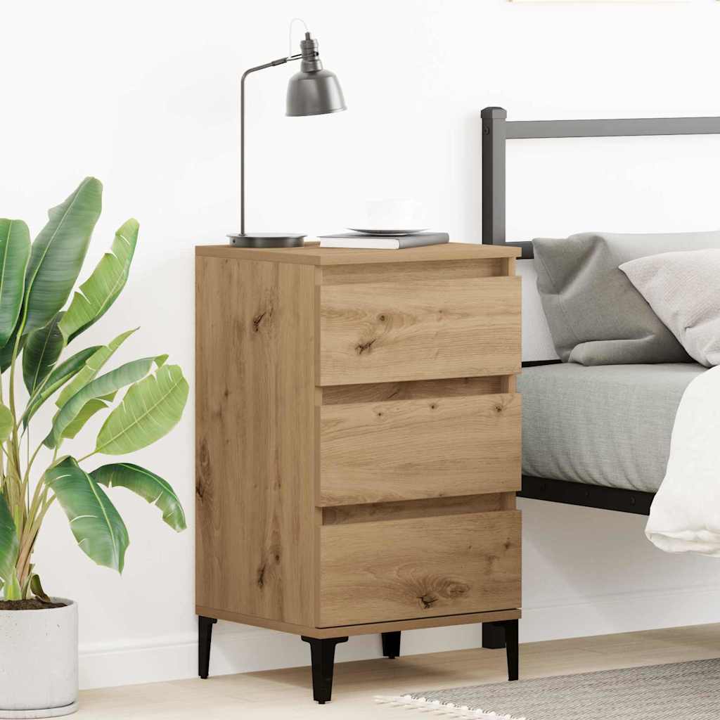 Vidaxl nachtkastje artisan eiken 45 x 35 x 44 cm bewerkt hout