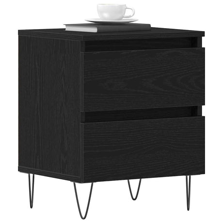 Vidaxl nachtkastje zwart eiken 40 x 35 x 50 cm bewerkt hout