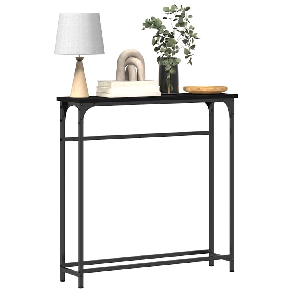Vidaxl wandtafel zwart eiken 75 x 19,5 x 75 cm bewerkt hout