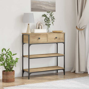 Vidaxl wandtafel met lade artisan eiken 72.5 x 25 x 75 cm bewerkt hout
