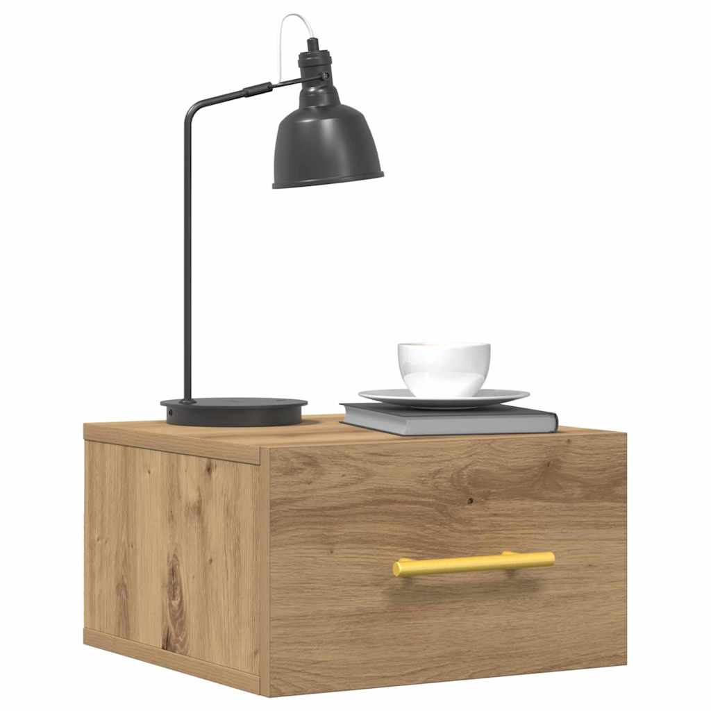Vidaxl nachtkastje 2 st 35 x 35 x 20 cm bewerkt hout artisan eiken